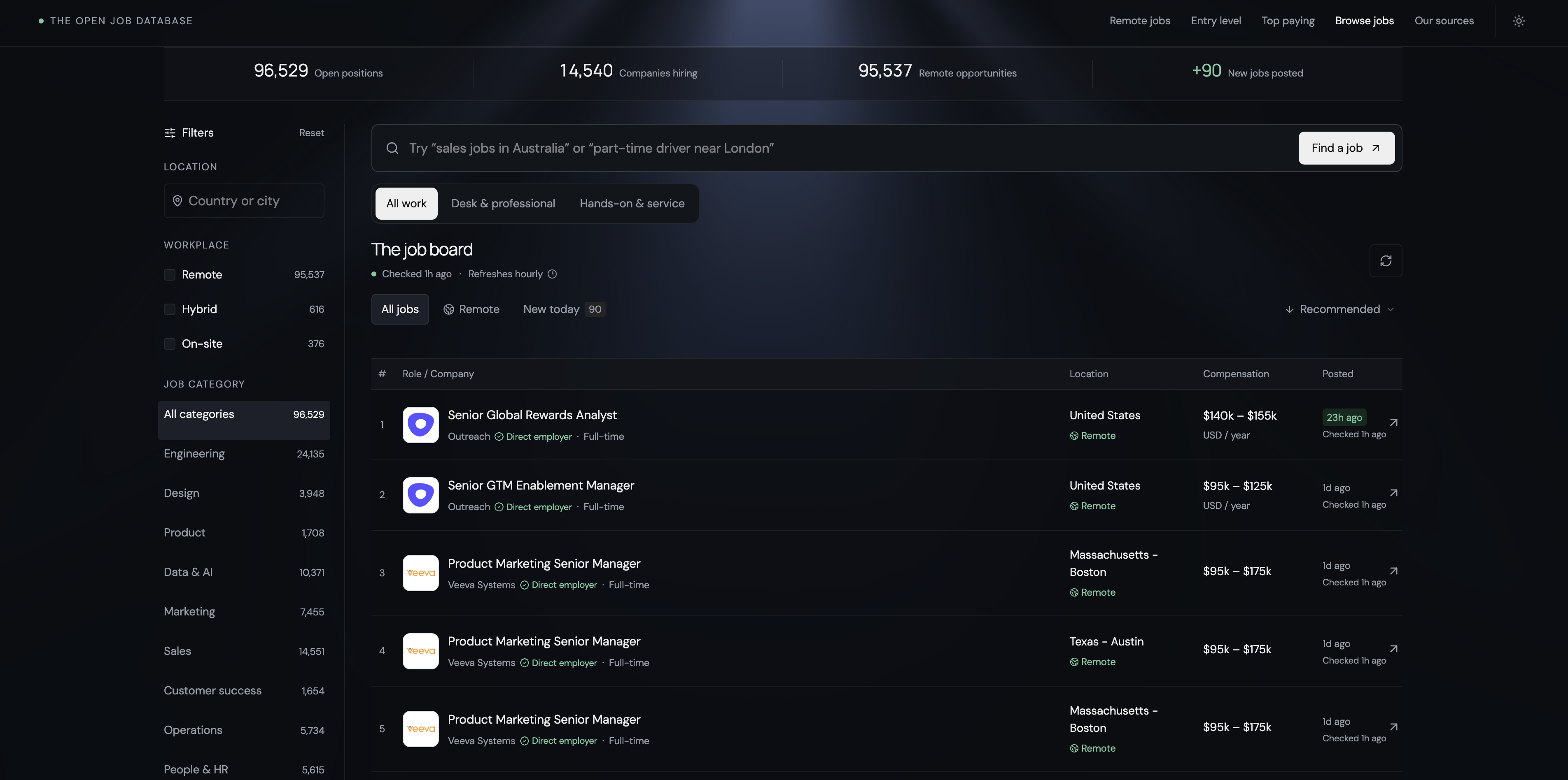 Open Jobs job board preview